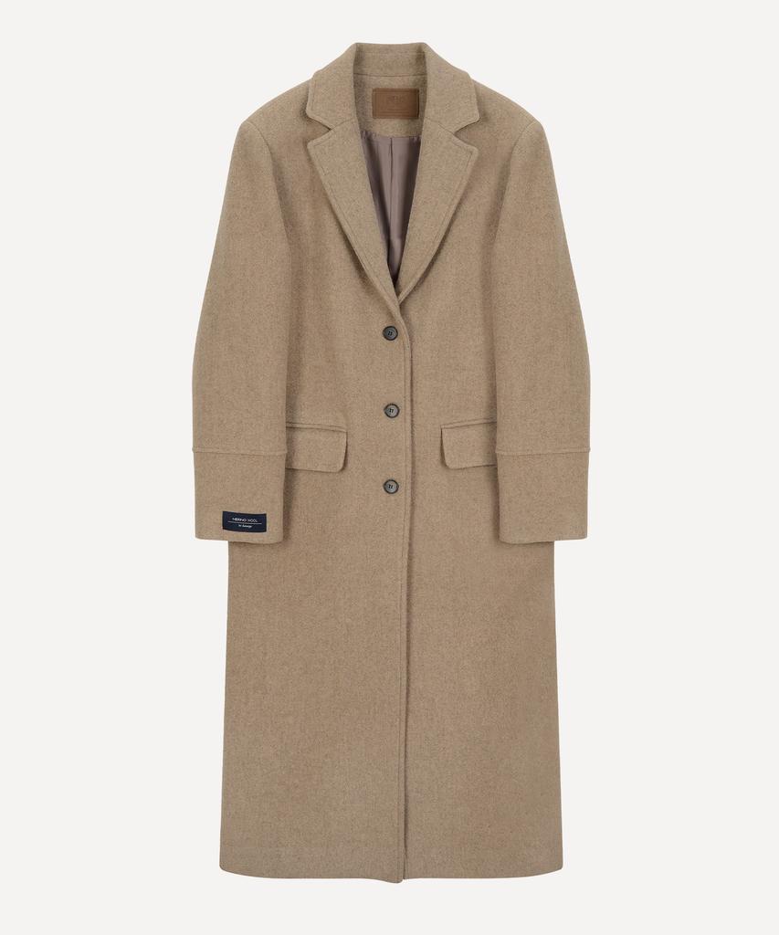 DANKE DIR [100% Wool] Merino Wool Maxi Long Coat - Beige