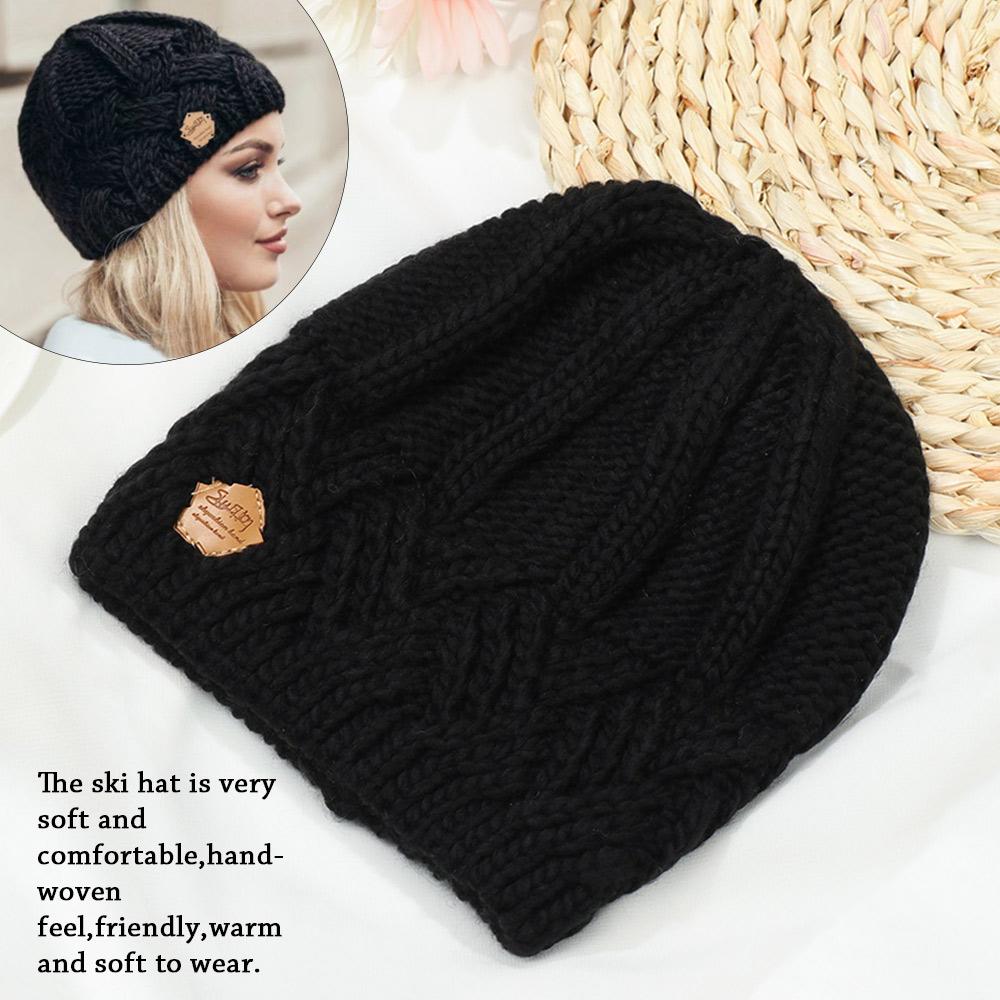 

Fashionable Plain Thick Women Man Beanies Cap Autumn Winter Wool Knitted Hats Soft Warm