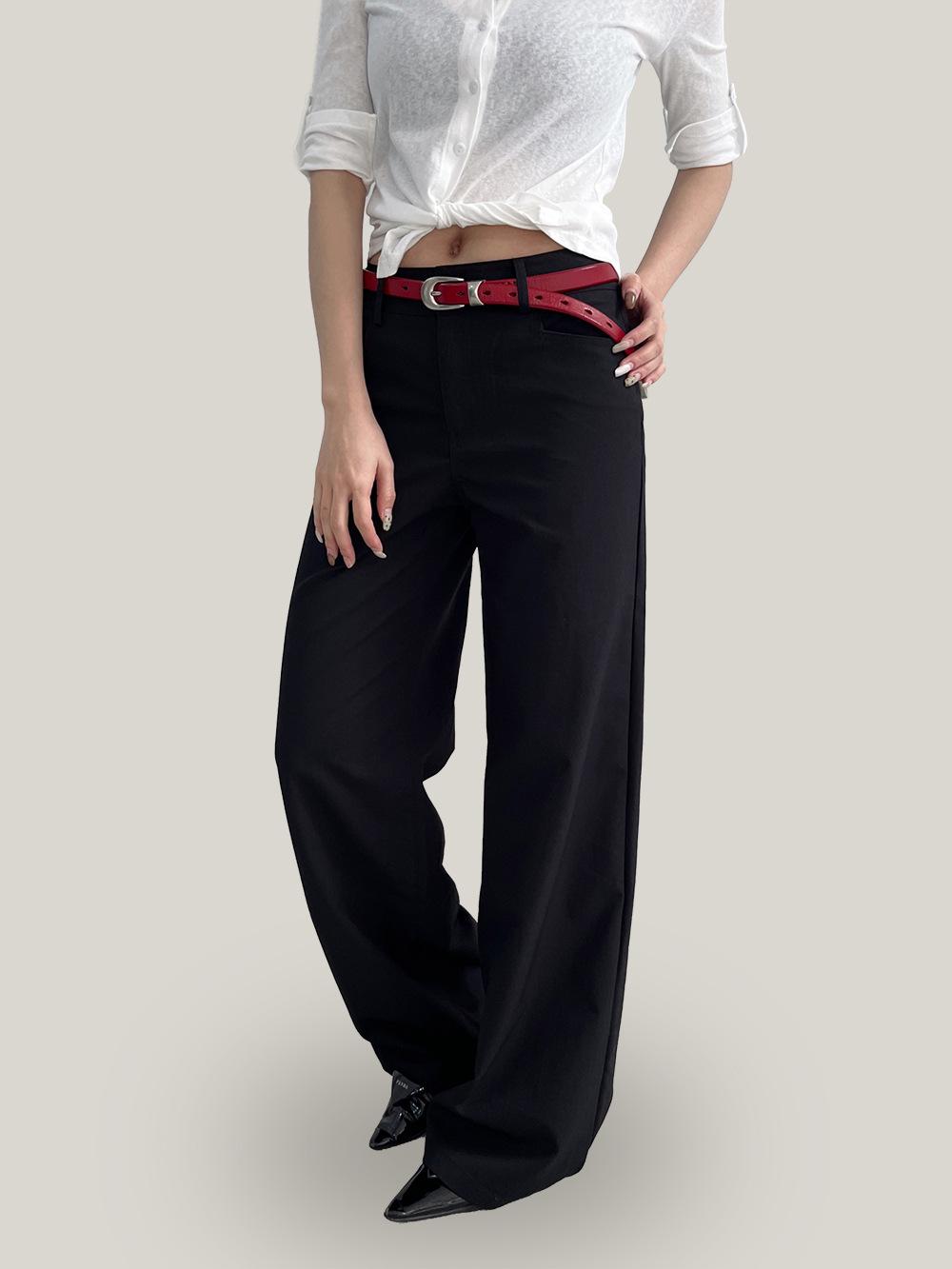 Yuyi Spring 2026 Women s Slim Straight Suit Pants - Loose, Versatile, Casual Style (Model CX0538) Large чёрный