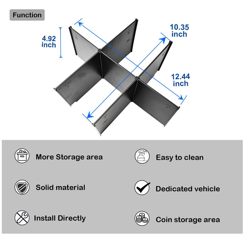 Center Console Dividers for Ford F250/350/450 2025-2025 Center Console Organizer Armrest Storage Box Dividers Tray  Accessories