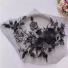 1 Piece Large 3D Lace Applique Trim Patches Pearl Purple Flower For Prom Wedding Dress Accessory Lace Fabric DIY 33*26cm