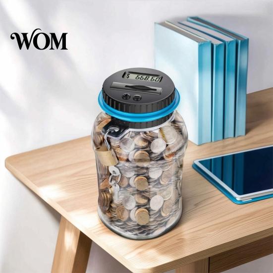 Visible Coin Bank for Teens Digital with Intelligent Counting, Safety Padlock ABS Transparent Durable Container Savings Jar, Money Management Box Kids