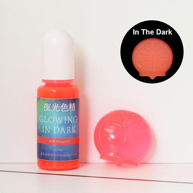 Silicone world 10ML 20 Colors Fluorescent Pigment Luminous Paint Resin Dye UV Resin Coloring Epoxy Resin Pigment for DIY Crafts