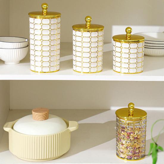 1/3Pcs Storage Jar Food Storage Container with Rubber-Sealed Lids Freshness Stackable Wide Opening Kitchen Storage Jar