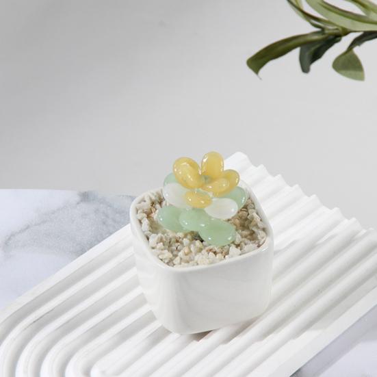 Glazed Succulents Potted Plants Artificial Succulents Mini Maintenance-Free