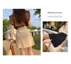 Women's Corduroy High-Waist A-line Skirt, Slimming Fit, Plus Size, Coffee Color, Short, Petite - Spring/Autumn 2024