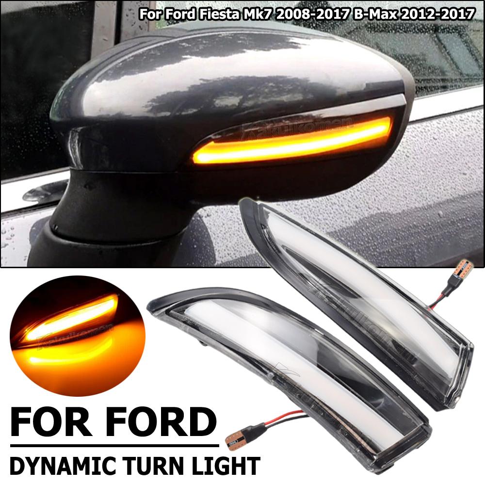 

2pcs Dynamic LED Turn Signal Light Flowing Side Wing Rearview Mirror Indicator For Ford Fiesta Mk7 2008-2017 for Ford B-Max