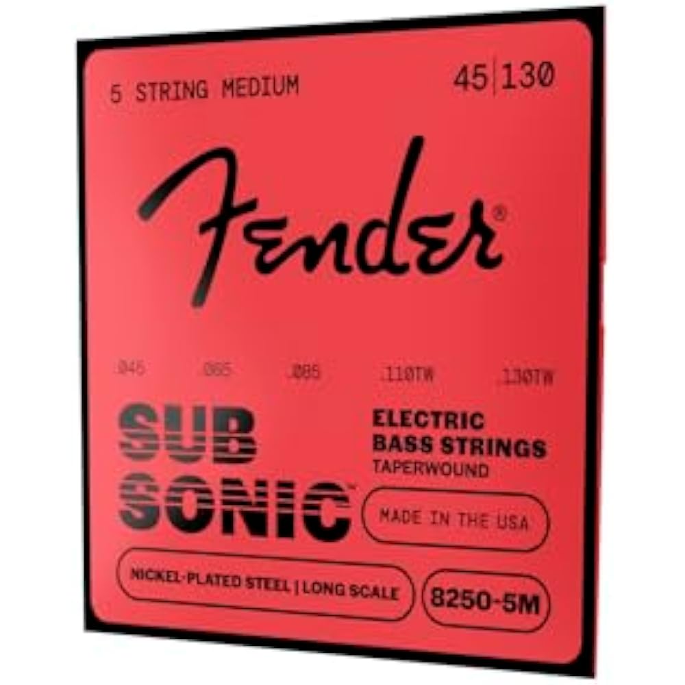 Fender Fender Electric Bass Strings SubSonic™ 8250-5M Bass Strings, Taperwound Nickel-Plated Stee...