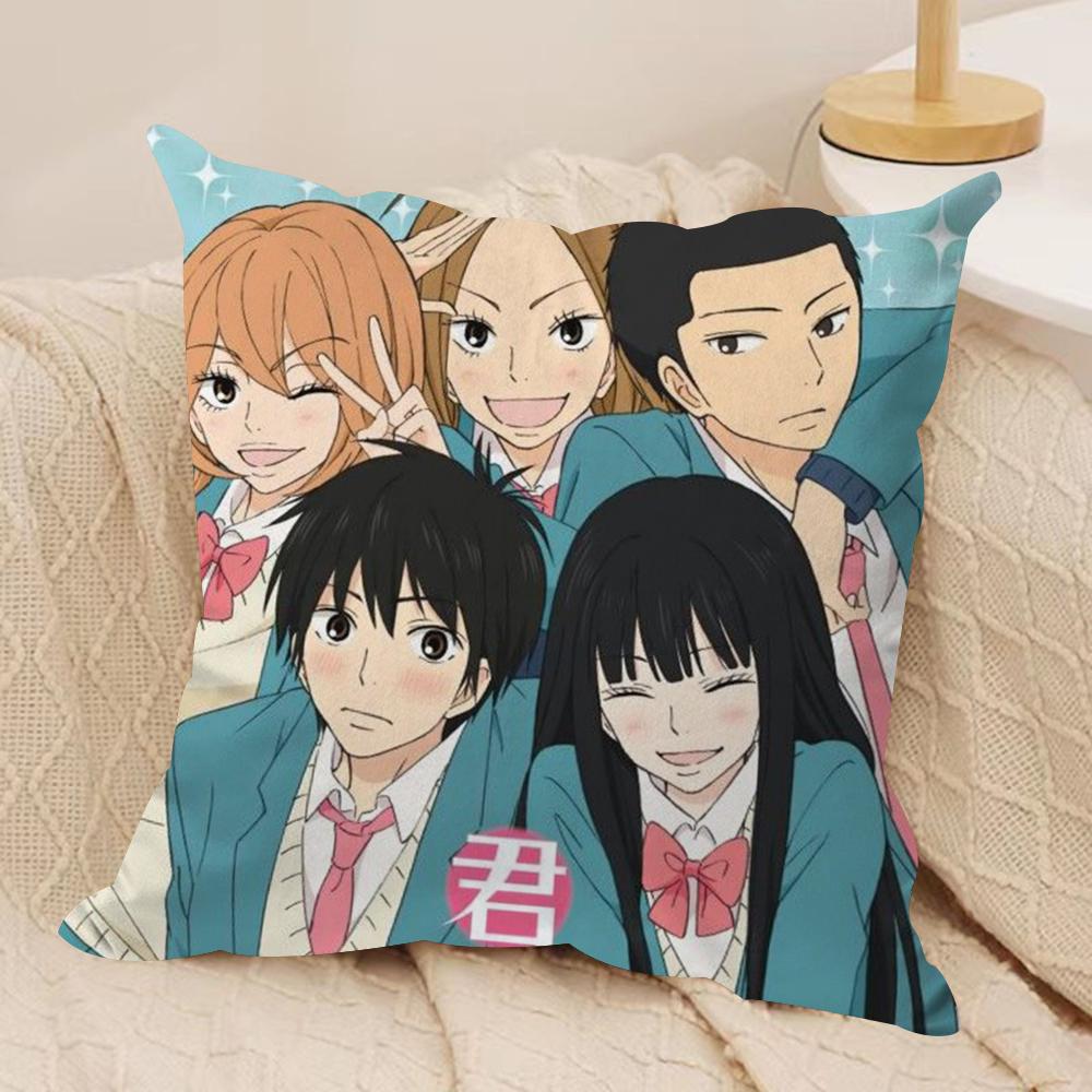 KKimi Ni TTodoke Anime Kissenbezug Weicher Plüschstoff Beidseitig Bedruckter Sofakissenbezug für Alle Jahreszeiten Wohndeko Geschenk
