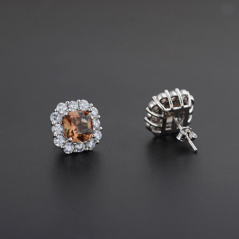 FFGems New Design Created Zultanite Stud Earrings Silver Square Stone Color Change Fine Jewelry For Women Girl Party Gift