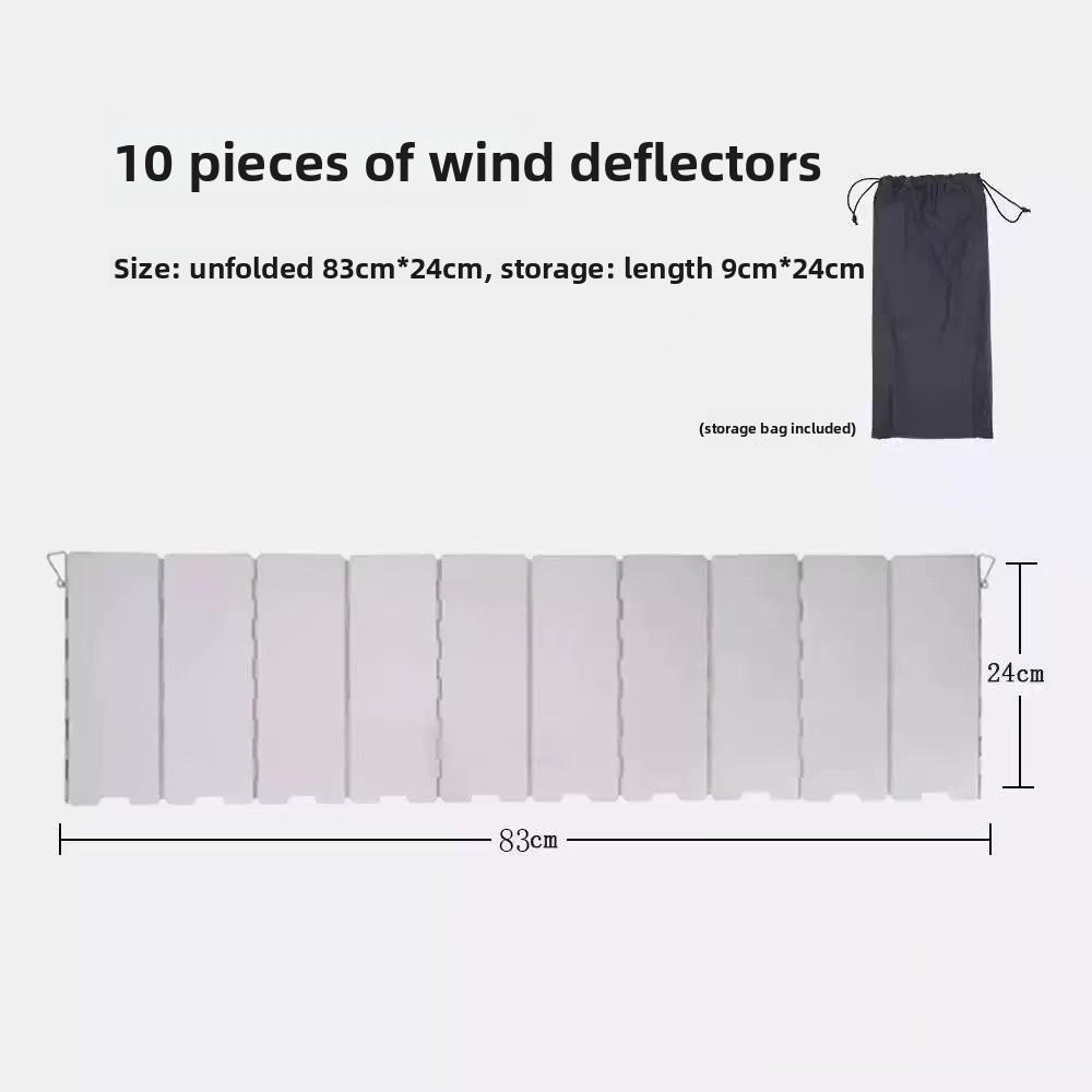 Portable Folding Outdoor Wind Shield, Aluminum Alloy Durable Baffle, Essential Camping Accessory For Hiking, Picnic And Outdoor Cooking