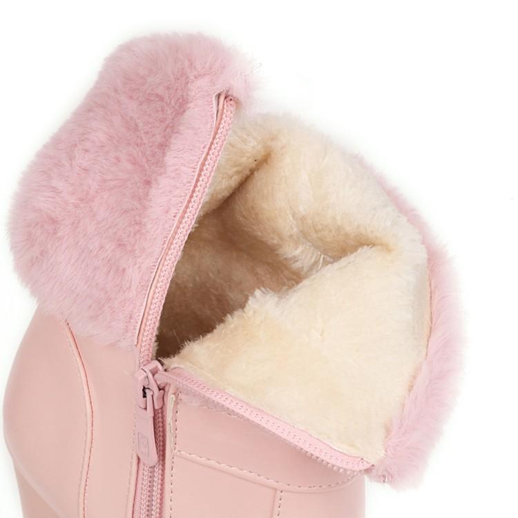 Dámské kotníkové boty na vysokém podpatku podzim a zima nové voděodolné stolkové silný podpatek velká velikost nadýchané kotníkové boty