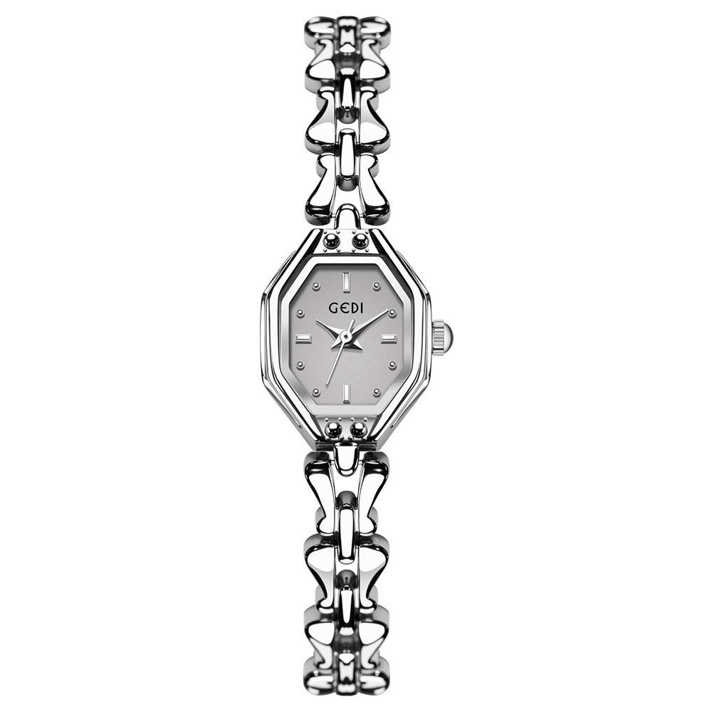 

Ladies Vintage Octagon Quartz Watch With Waterproof Zinc Alloy Band For Casual Wear серый