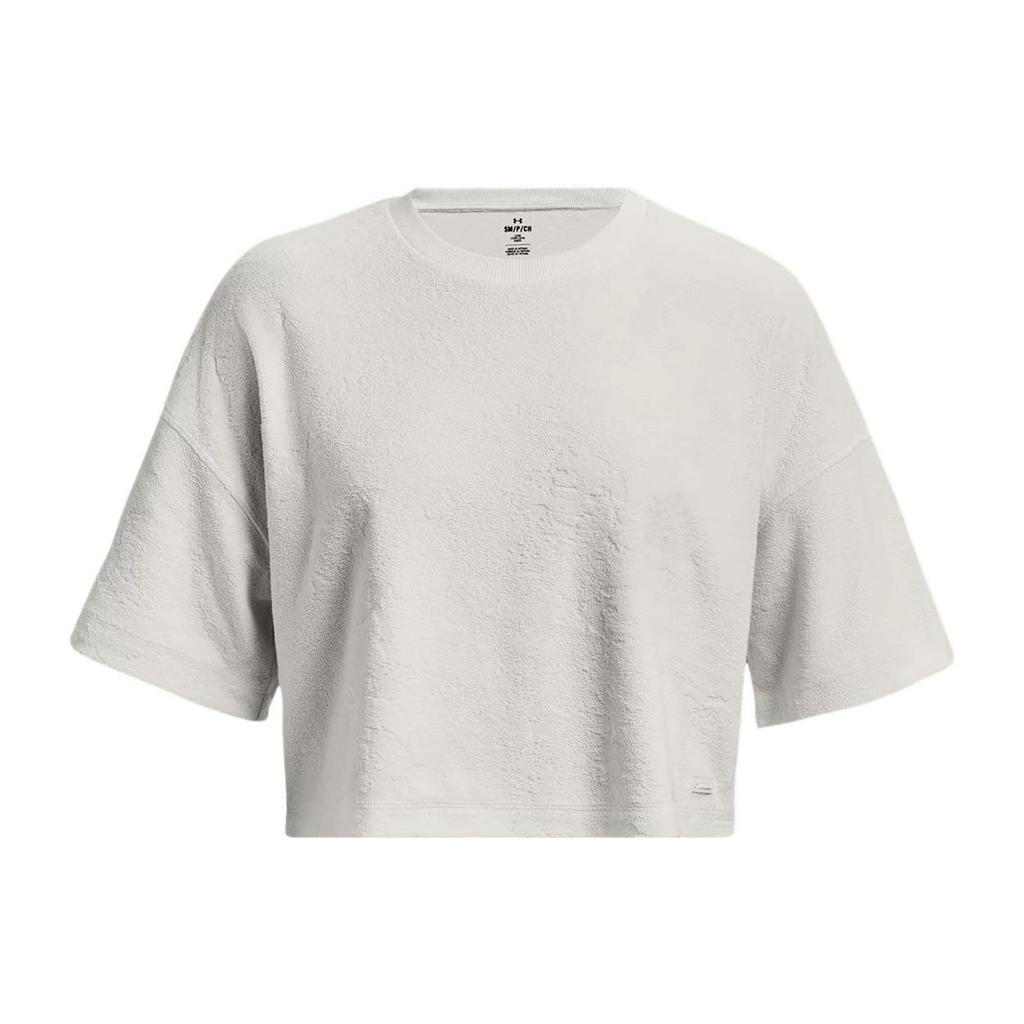 Under Armour Journey Solid Color Loose Fit Crew Neck Pullover Short Sleeve T-Shirt Women Tops Misty-Grey 1376914-006