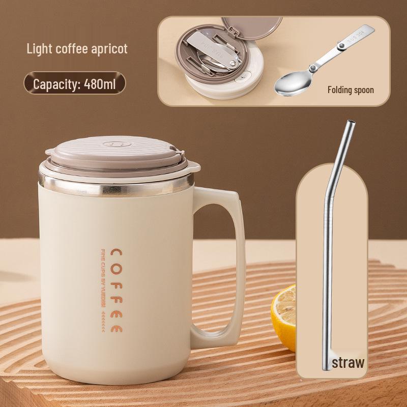 Cross-border Convenient Stainless Steel Thermos Mug - Double-layer 304 Office Cup
