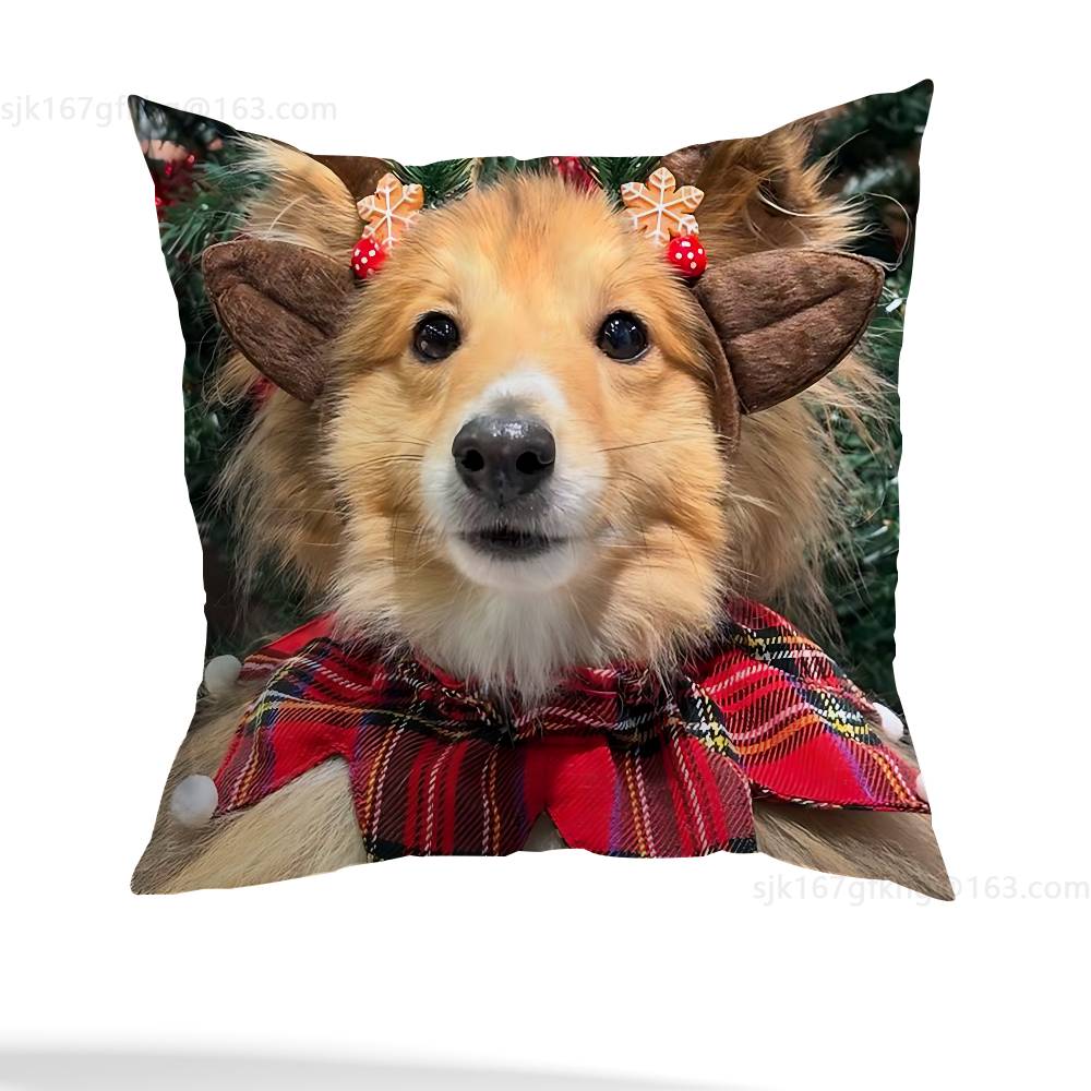 Cute Dog Pillow Case Pillow Case Living Room Sofa Cushion Cover Suitable For Home Bedroom Room Decoration