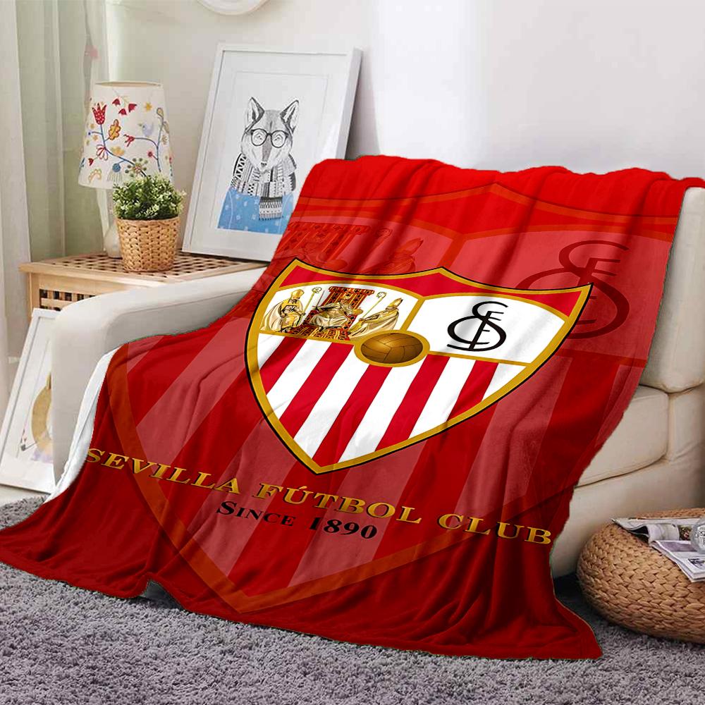 1pc Blanket - Seville Logo Print Design,Lightweight Blanket for Sofa,Bed- Soft &Warm,Gift for All Seasons