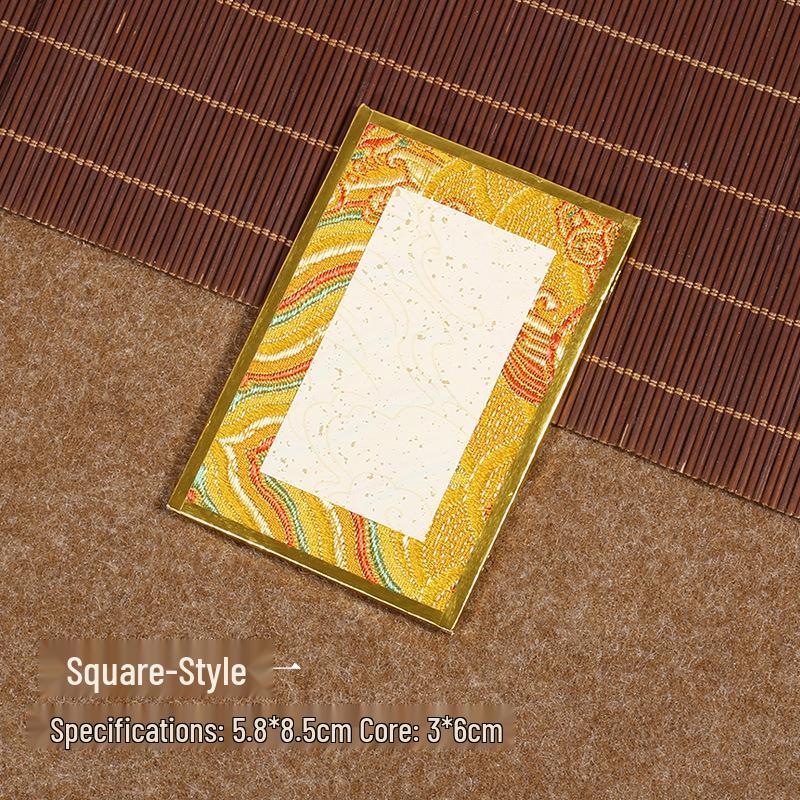 Brocade Calligraphy Ornament: Mini National Style Xuan Paper Pendant - Cultural and Creative Fortune Card Gift