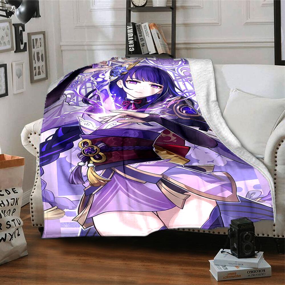 1pc Genshin Impact Beelzebul1 Blanket, Gift, for Men and Women, Soft Blanket, Good for Sofa Bed Couch Travel, Lightweight Flannel Blanket