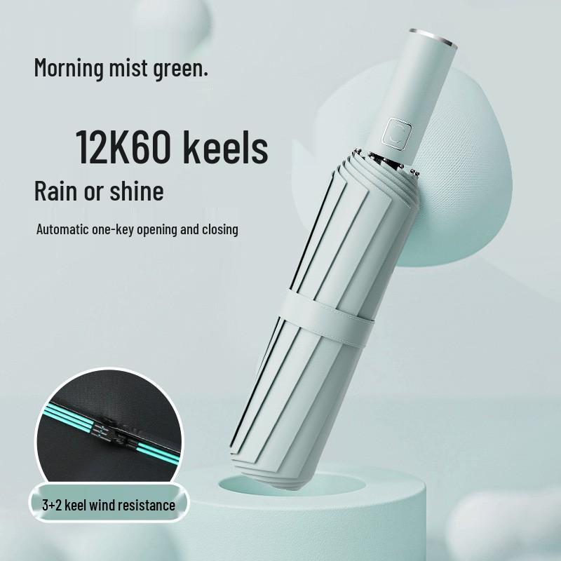 Men's Dual-Use Automatic Folding Umbrella: Windproof, Sun & Rain Protection, Customizable