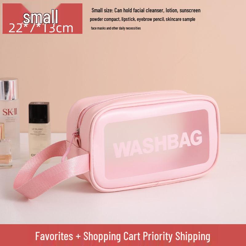 Waterproof Portable Makeup Organizer - Large Capacity PU Clear Toiletry Travel Bag