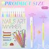12Pcs Nail Art Pens Set 12 Colours 1MM/0.04inch Nail Art Markers Safe Manicure Markers for Graffiti Dotting Liner and Painting