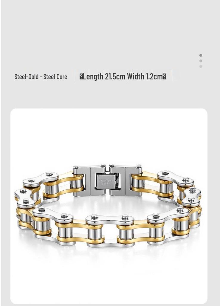 Handmade Titanium Steel Bicycle Chain Bracelet - Trendy Punk Style for Men & Women