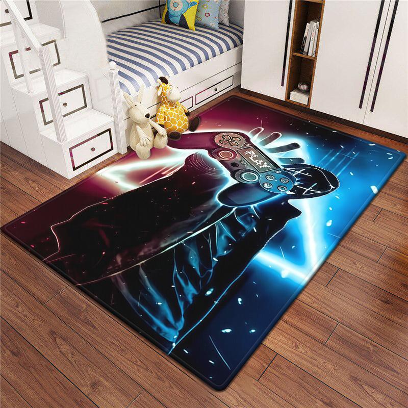 Gaming Esports Geometric Controller Pattern Carpet Mat for Boys Bedroom Gaming  large rug for Living Room Home Decoration Rug