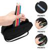 Pen Case Large Capacity Double Zipper 300D Polyester with Two Compartments for Pens Ruler Earphones Students for Students