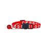 Peichong Beibei Cat Collar with Printed Paw Webbing, Safety Buckle, and Colorful Bell