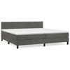 3141384 vidaXL Box Spring Bed with Mattress Dark Grey 200x200cm Velvet