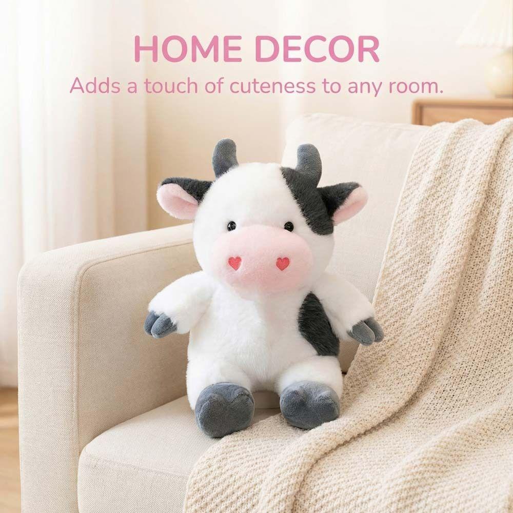 Fluffy Cow Stuffed Plush Doll Cartoon Cow Plush Toy Animals Cow Toys  Kids Toy