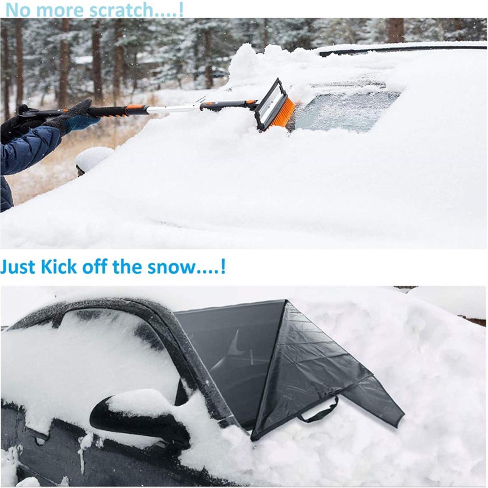 75x42" Car Windshield Snow Cover Ice Removal Wiper w/ Magnetic Edges Protector
