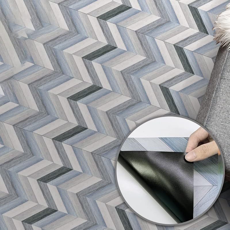 

Самоклеящаяся виниловая наклейка под дерево для пола и стен, Противоскользящая плитка, Переводная наклейка в рулоне для пола и стен, Елочка, 7,87x118 дюймов Blue Chevron