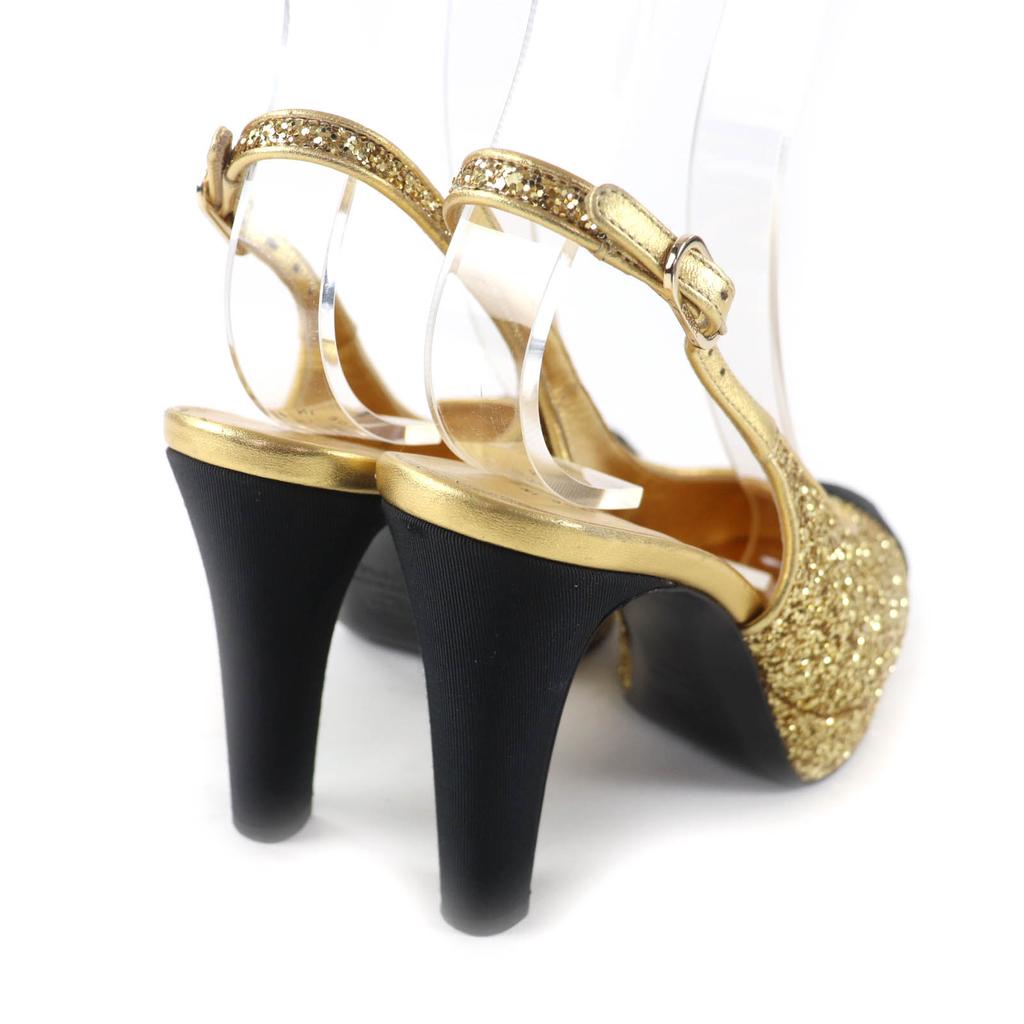 Very Good CHANEL pumps gold Women 36.5 G37586 Used