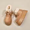 Retro short tube thick-soled snow boots women's winter new 2025 fleece thickened and heightened new thermal cotton shoes