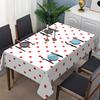 Charming Red Polka Dot Print Tablecloth, Classic White Base Table Cover for Dining, Tea Table & Festive Party Decor