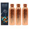Nirmal Ganga Hammered Copper Bottle 1L (Pack of 3) | Pure Copper Water Bottle | Handcrafted Leakproof Design
