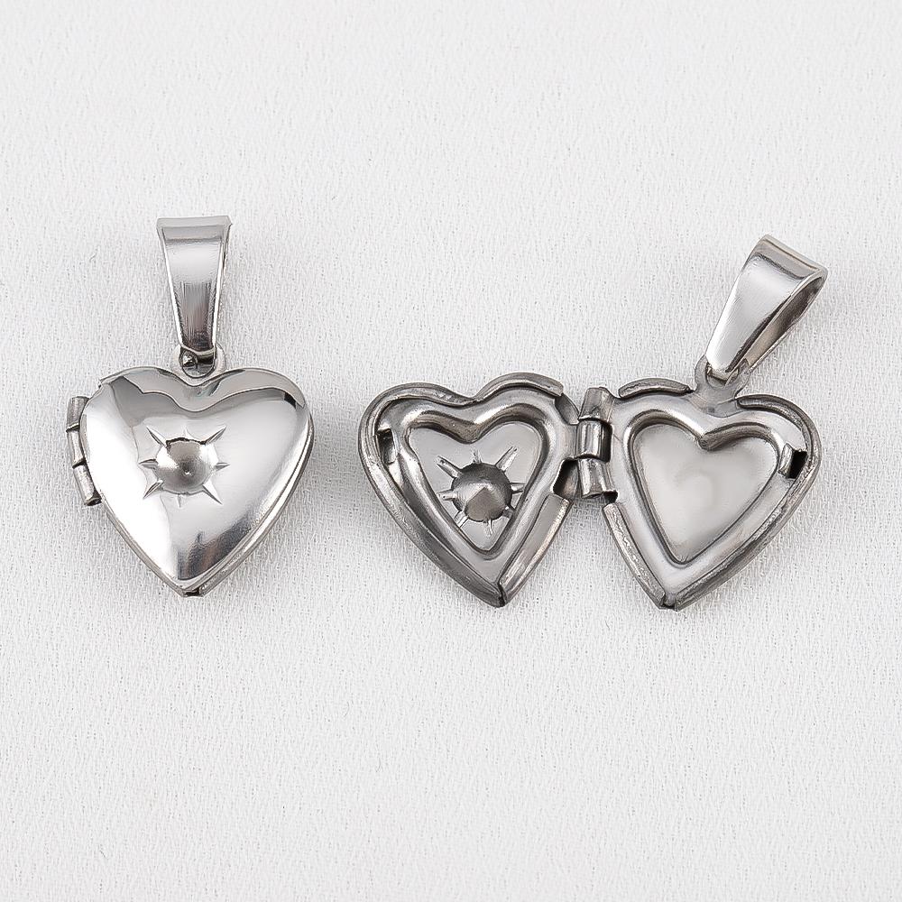 

2pcs 316L Stainless Steel Love Heart Charms PVD Plated Pendant Base Heart Locket Necklace DIY Jewelry Findings Earring Supplies 2pcs