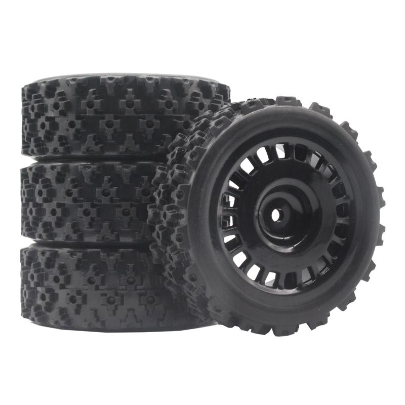 4pcs 70MM Rally Tires Rubber Tire Wheel Tyre for Tamiya XV01 XV02 TT01 TT02 PTG-2 1/10 RC Rally Racing Car Upgrade Parts