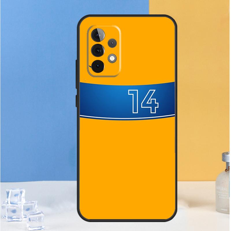 F1 Racing Fernando Alonso 14 Case For Samsung Galaxy A54 A34 A14 A12 A13 A22 A23 A32 A33 A52 A53 A73 A51 A71 Coque