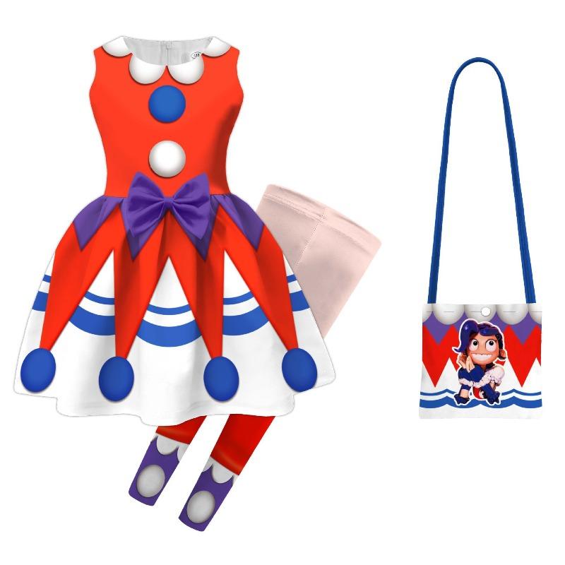 Horror Game Play Time Lily Cosplay Costume Childs Carnival Costume Party Outfits Birthday Party Halloween Sleeveless Bow Dress