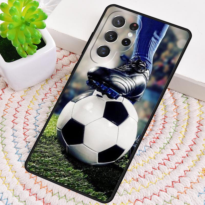 Fire Football Soccer Ball Soft Phone Case for Samsung Galaxy Note 10 Pro S26 Ultra S23 S24 FE S25 S21 S22 PLUS Shockproof Cove