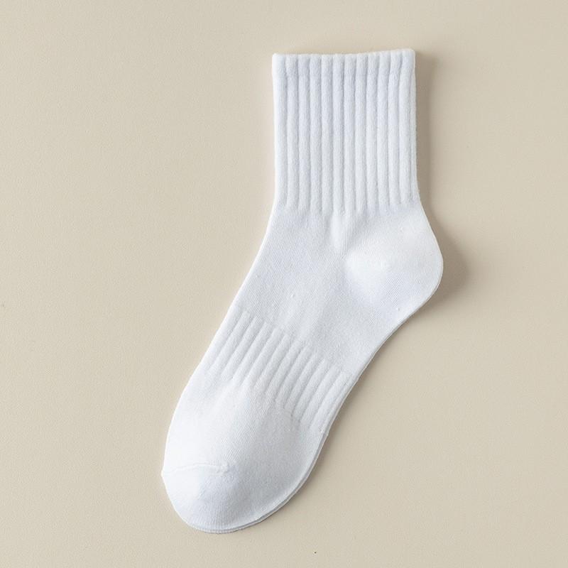 White Striped Socks Pile Socks Spring And Autumn Versatile Cotton Boneless Medium Tube Socks College Style Stockings Women