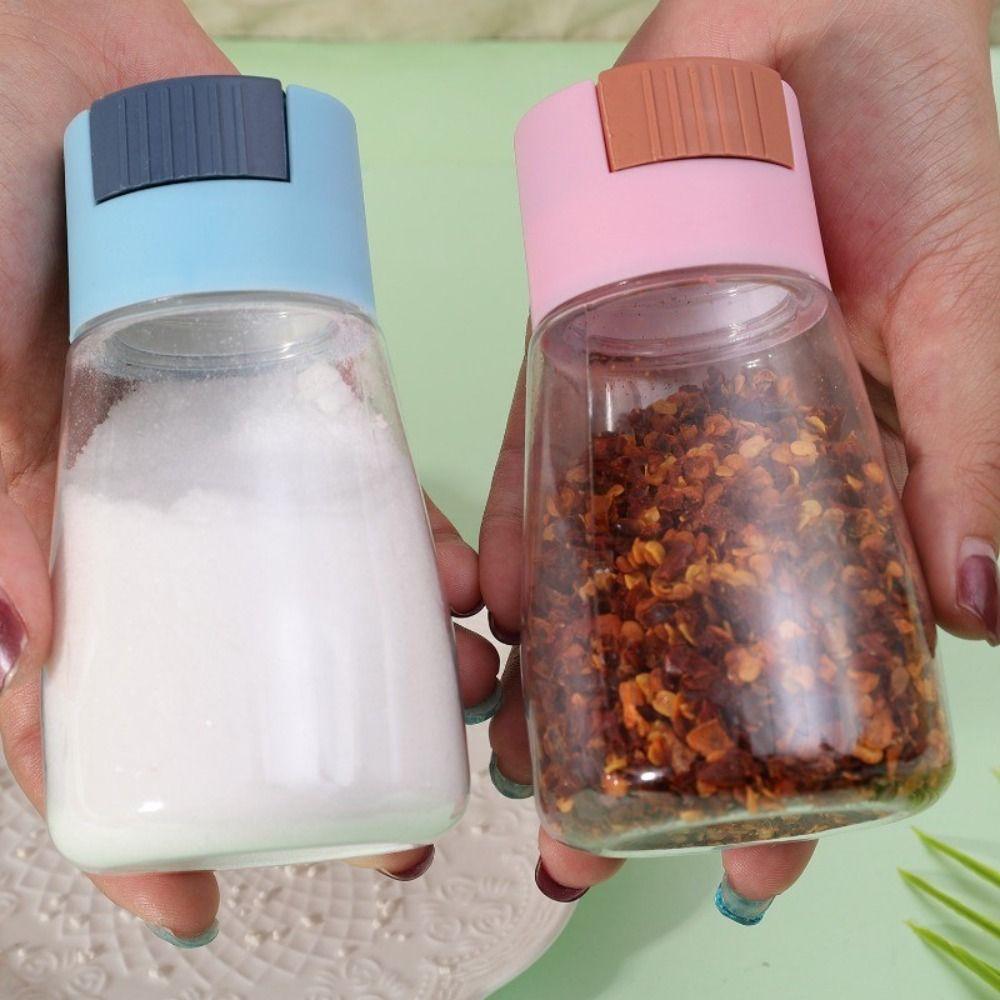 Quantitative Picnic BBQ Salt Container Press-type Spice Jars Portable Seasoning Box  Kitchen Gadget