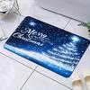 Merry Christmas Snowflake Welcome Doormat, Non-Slip Washable Fade-Resistant Rug for Indoor Outdoor Multi-Room Holiday Decor
