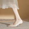 New Fashion Stunning Pointed Toe Flat Wedding  Maids Comfortable Low Heel Not Tired Foot Women's New 2025 Hair Silk Satin