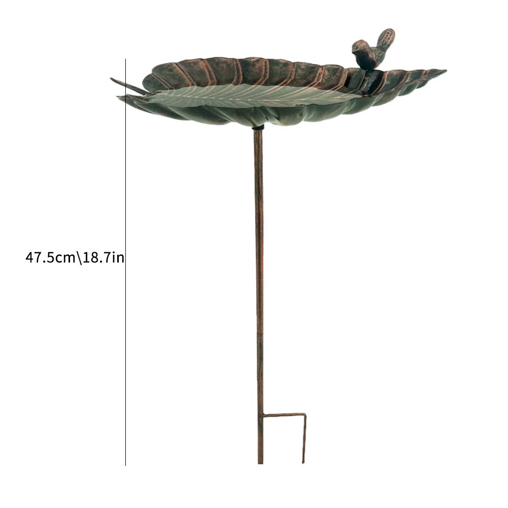 

Outdoor Bird Bath Cast Iron Leaf-Shaped Water Bowl Balcony Garden Decoration Metal Bird Statue E5W6 Brown-1pcs