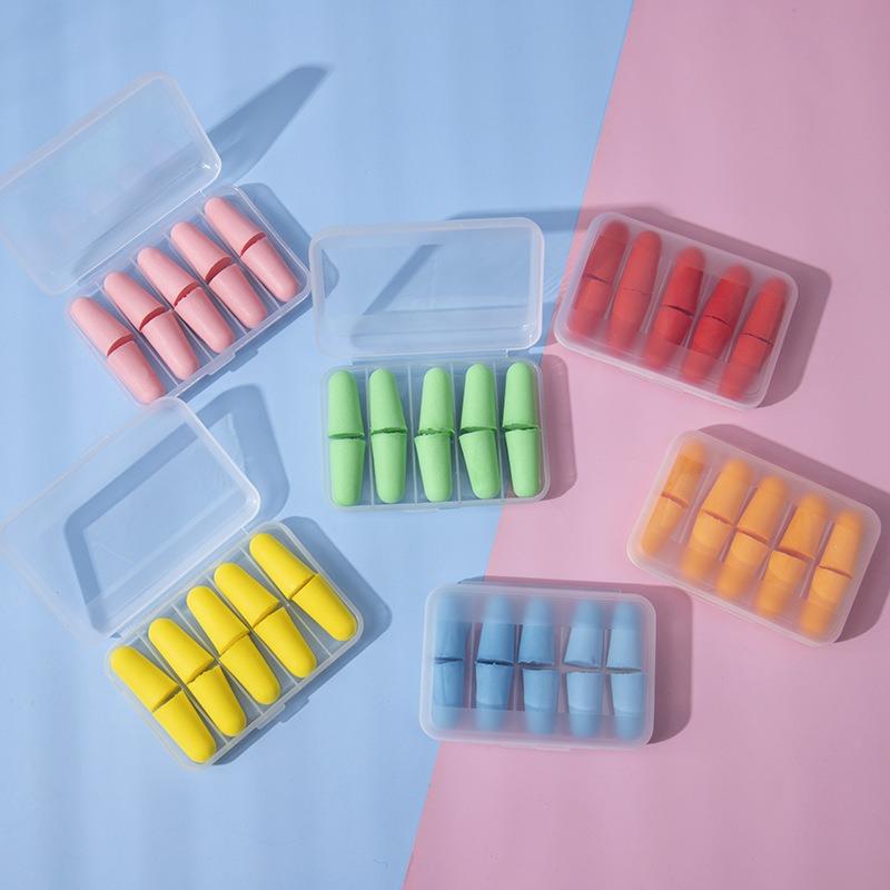 Sponge Noise-cancelling Earplugs Bullet Head Slow Rebound Silent Anti-snoring Earplugs Sleep Noise-cancelling Earplugs