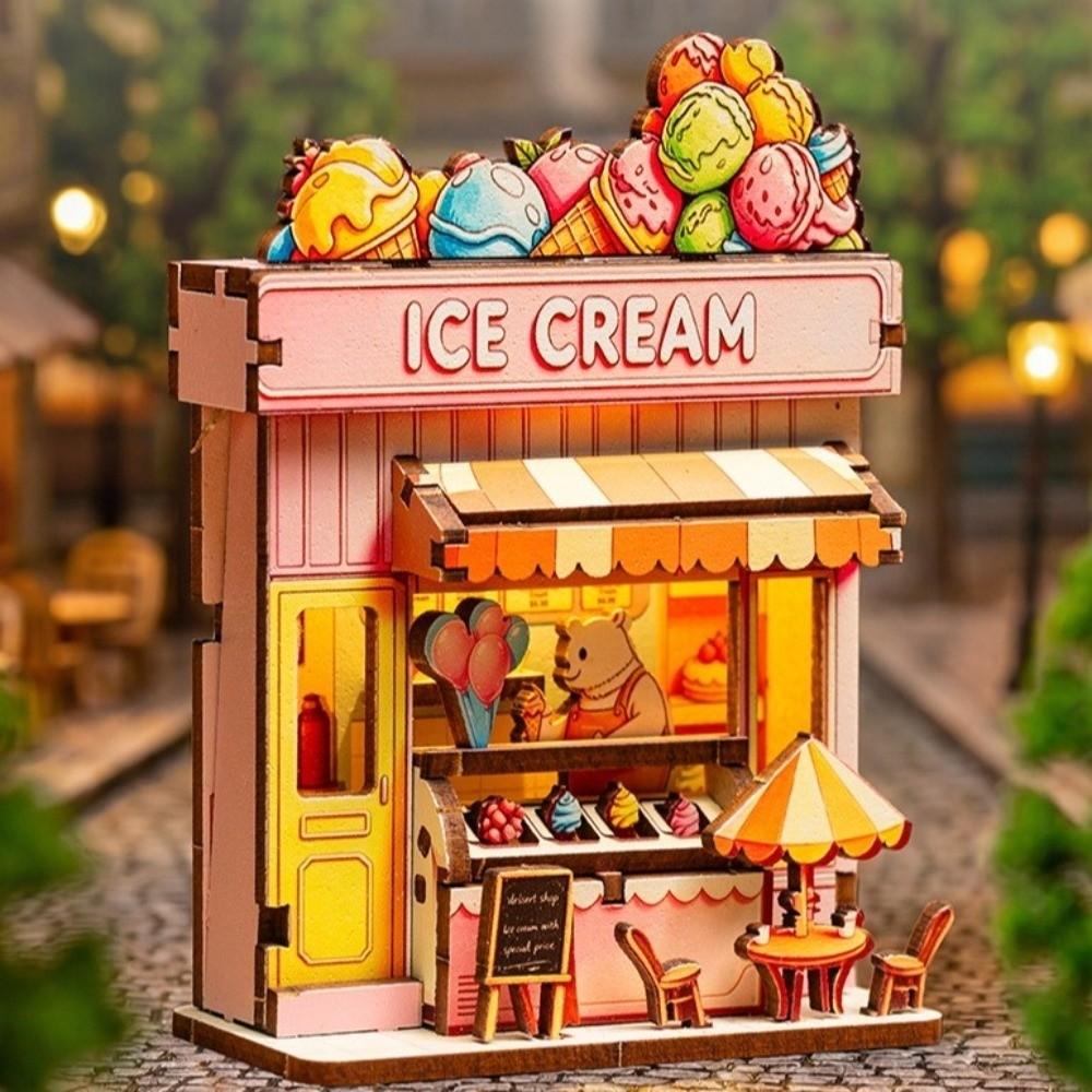 Animals Shop Fridge Magnet DIY DIY Handcraft 3D Puzzle Model Kit Creative Mini House Puzzle